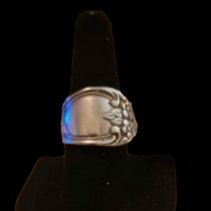 Boho Vintage Flatware Thumb Ring Size 9